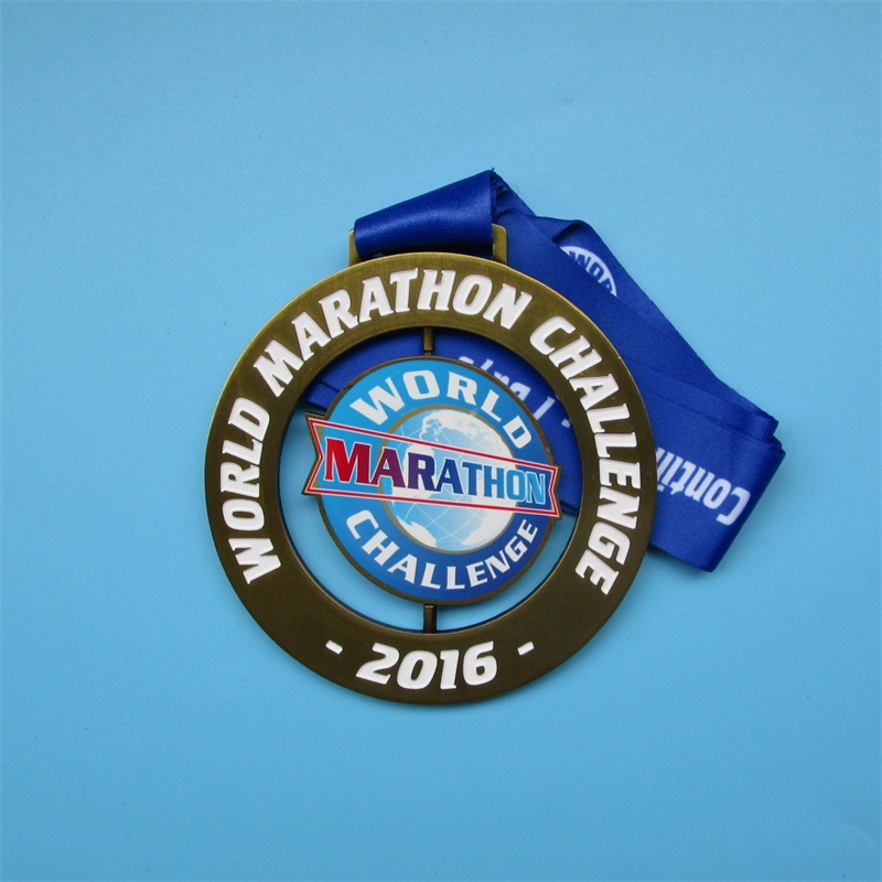 Custom Design World Marathon Challenge Spin Medal