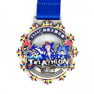 Aangepaste metaal gegraveerde Cool Sport Email Medal Triathlon Medals 3D