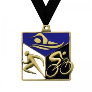 Mooie ontwerpmedaille 3D UV -print email Medallion Triathlon Medals